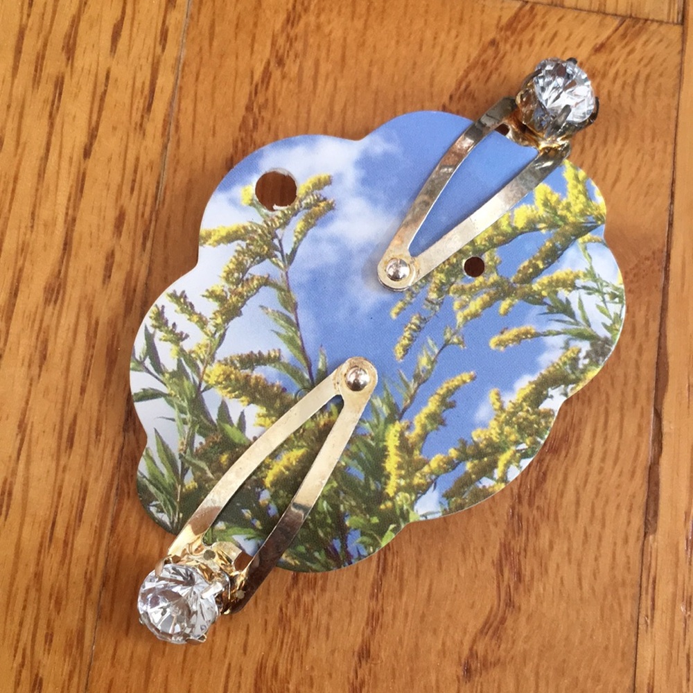 Decorative Hair clip Small Single Stone White